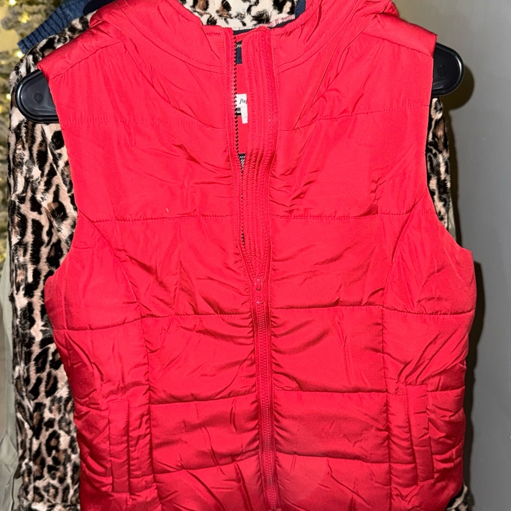 Papaya Bright Red Quilted Vest